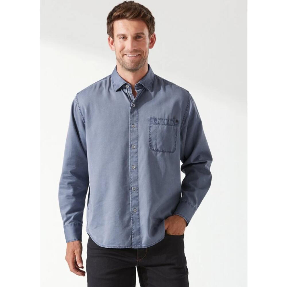 Tommy Bahama Men's Cotton Tencel Chambray Tahitian Twilly Shirt Size XL